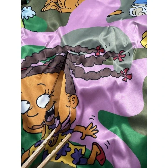 Nickelodeon Rugrats Jacket‎ Mens Large Camo Cartoon Bomber Quilted 90s Style New